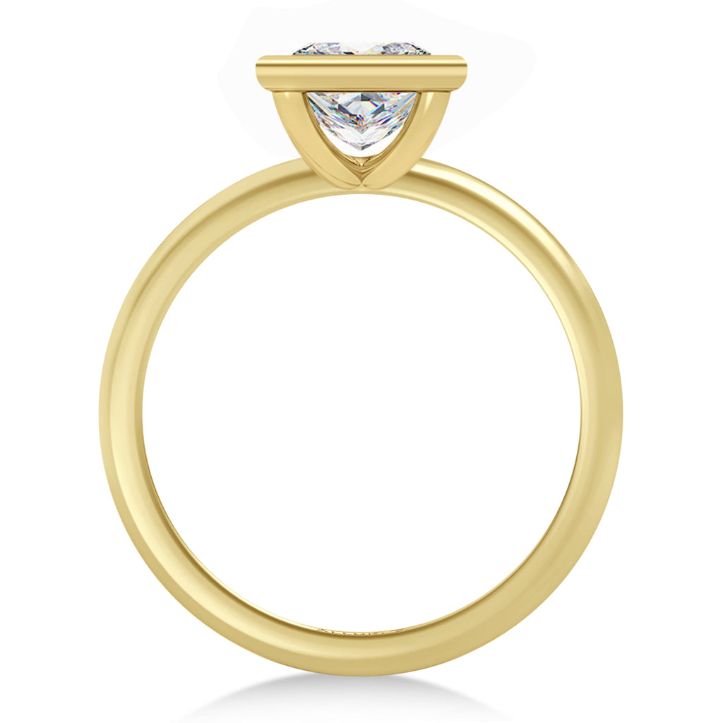 Princess Cut Lab Diamond Bezel Engagement Ring 18K Yellow Gold (1.50ct)