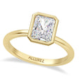 Radiant Cut Moissanite Bezel Engagement Ring 14K Yellow Gold (1.50ct)