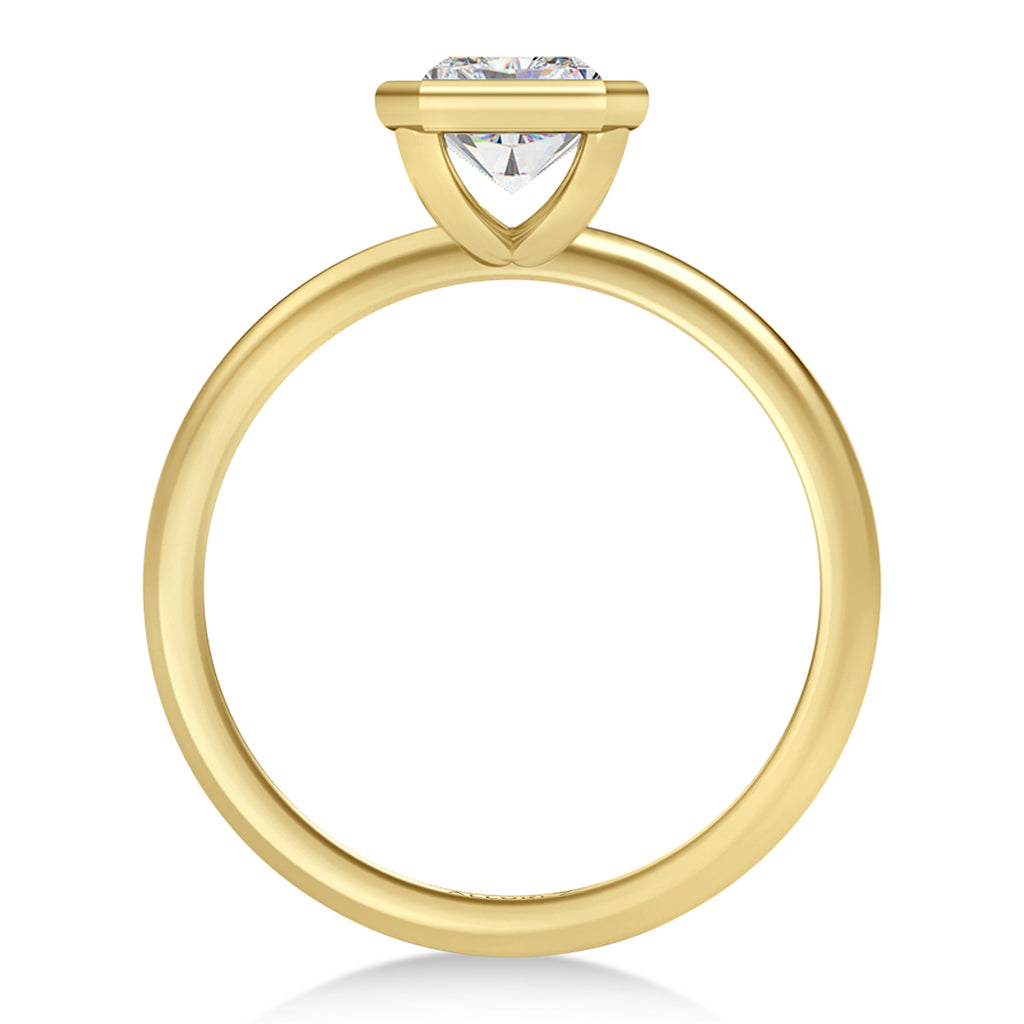 Radiant Cut Moissanite Bezel Engagement Ring 18K Yellow Gold (1.50ct)