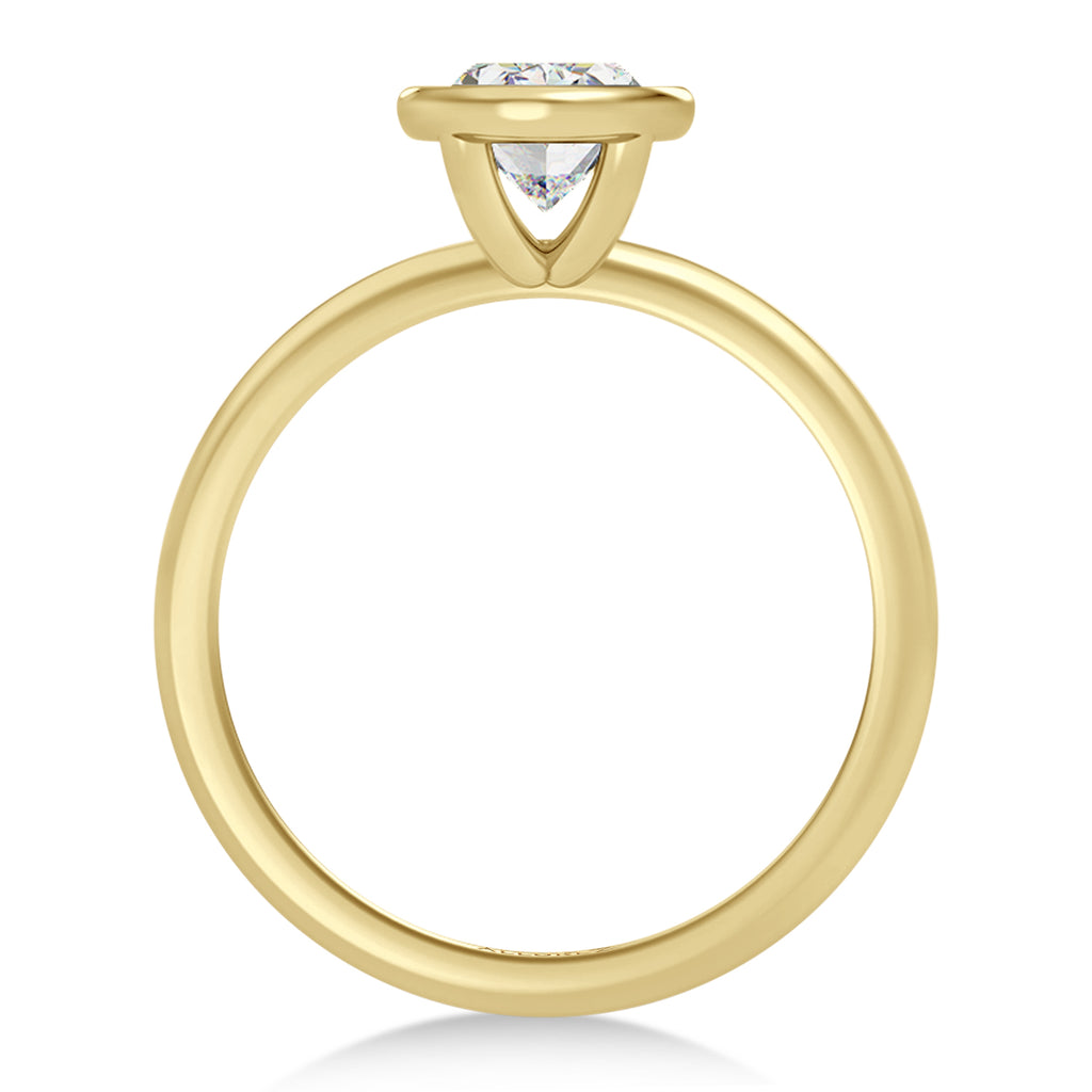 Oval Lab Diamond Bezel Engagement Ring 14K Yellow Gold (1.50ct)