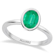 Oval Lab Emerald Bezel Engagement Ring in Palladium (1.14ct)