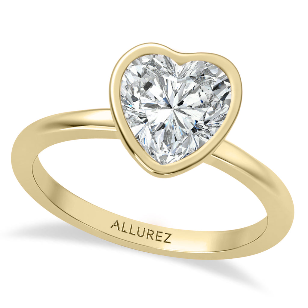 Heart Lab Diamond Bezel Engagement Ring 14K Yellow Gold (2.00ct)