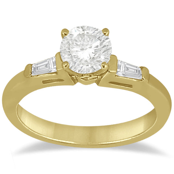 Three Stone Baguette Diamond Engagement Ring 18K Yellow Gold (0.20ct)