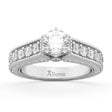 Vintage Diamond Engagement Ring Setting 18k White Gold (1.05ct)
