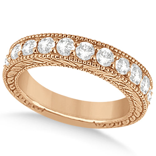 Antique Diamond Wedding & Engagement Ring Set 14k Rose Gold (2.15ct)