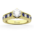 Vintage Diamond and Sapphire Engagement Ring 14k Yellow Gold (1.41ct)