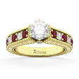 Vintage Diamond & Ruby Engagement Ring in 14k Yellow Gold (1.35ct)