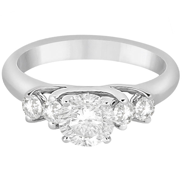 Five Stone Diamond Engagement Ring For Women 14k White Gold (0.40ct)