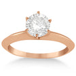 Knife Edge Six-Prong Solitaire Engagement Ring Setting 14k Rose Gold