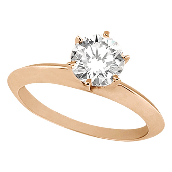 Knife Edge Six-Prong Solitaire Engagement Ring Setting 18k Rose Gold
