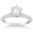 Knife Edge Six-Prong Solitaire Engagement Ring Setting 18k White Gold