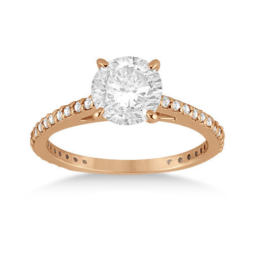 Petite Eternity Diamond Engagement Ring 14k Rose Gold (0.55ct)
