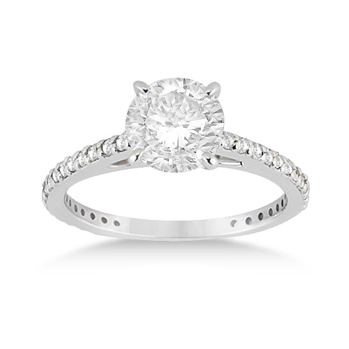 Petite Eternity Diamond Engagement Ring 18k White Gold (0.55ct)