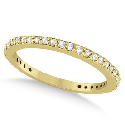 Pave Set Eternity Diamond Wedding Ring Band 14k Yellow Gold (0.55ct)
