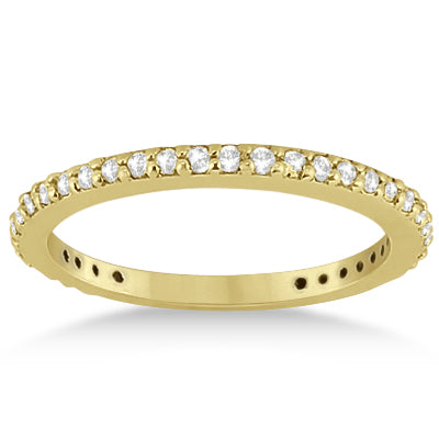 Pave Set Eternity Diamond Wedding Ring Band 14k Yellow Gold (0.55ct)