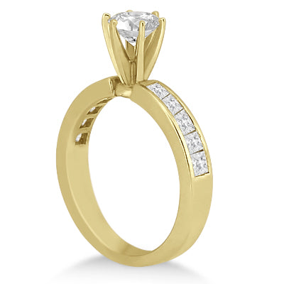 Channel Set Princess Diamond Engagement Ring 18k Yellow Gold (0.50ct)