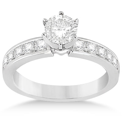 Princess Diamond Engagement Ring & Bridal Set 14k White Gold (1.10ct)