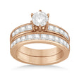 Princess Diamond Engagement Ring & Bridal Set 18k Rose Gold (1.10ct)