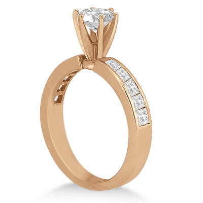 Princess Diamond Engagement Ring & Bridal Set 18k Rose Gold (1.10ct)
