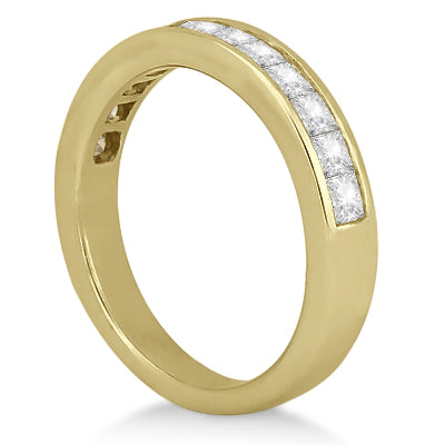 Channel Set Princess Diamond Wedding Band 14k Yellow Gold (0.60ct)