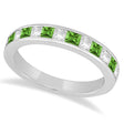 Channel Peridot & Diamond Wedding Ring Platinum (0.70ct)