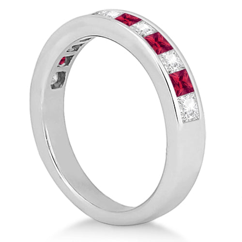 Channel Ruby & Diamond Bridal Set 14k White Gold (1.30ct)