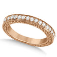 Vintage Style Filigree Diamond Wedding Band 14k Rose Gold (0.19ct)