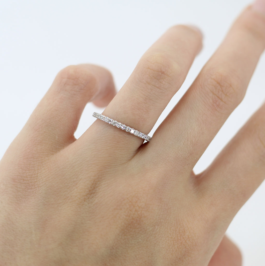 Diamond Eternity Wedding Band for Women 14K White Gold Ring (0.47ct)
