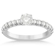 Diamond Accented Engagement Ring Setting 14k White Gold (0.42ct)