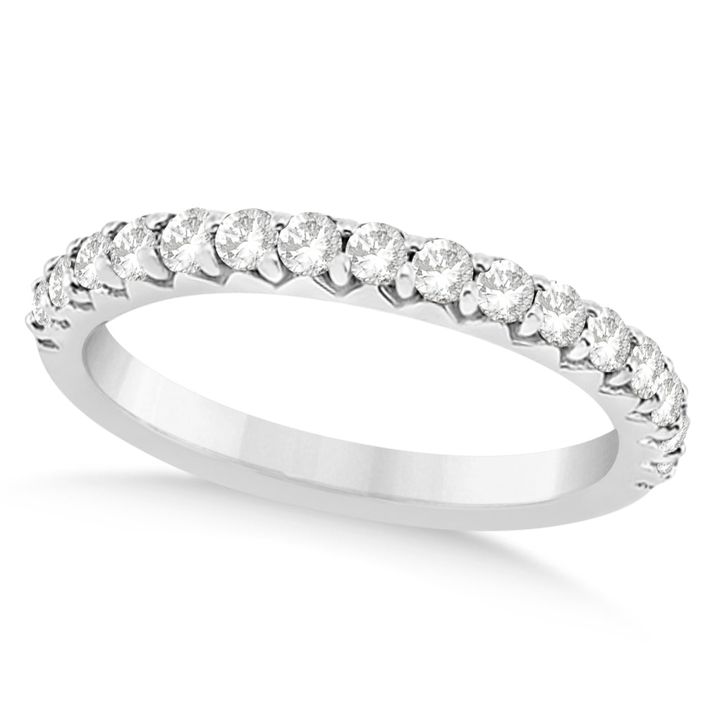 Diamond Accented Wedding Band 14k White Gold (0.48ct)