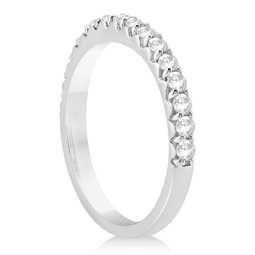 Diamond Accented Wedding Band 14k White Gold (0.48ct)