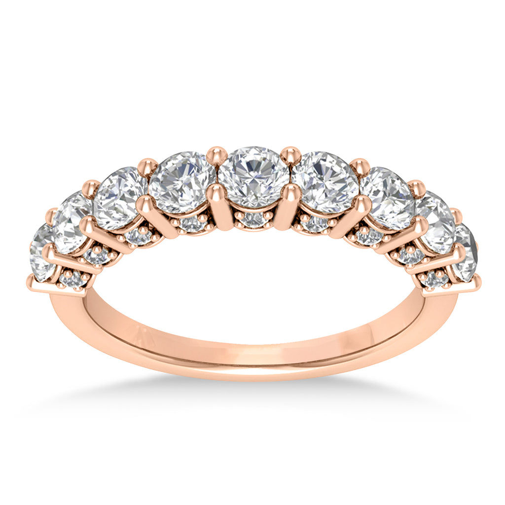 Diamond Prong Set Wedding Band 18k Rose Gold (1.17ct)