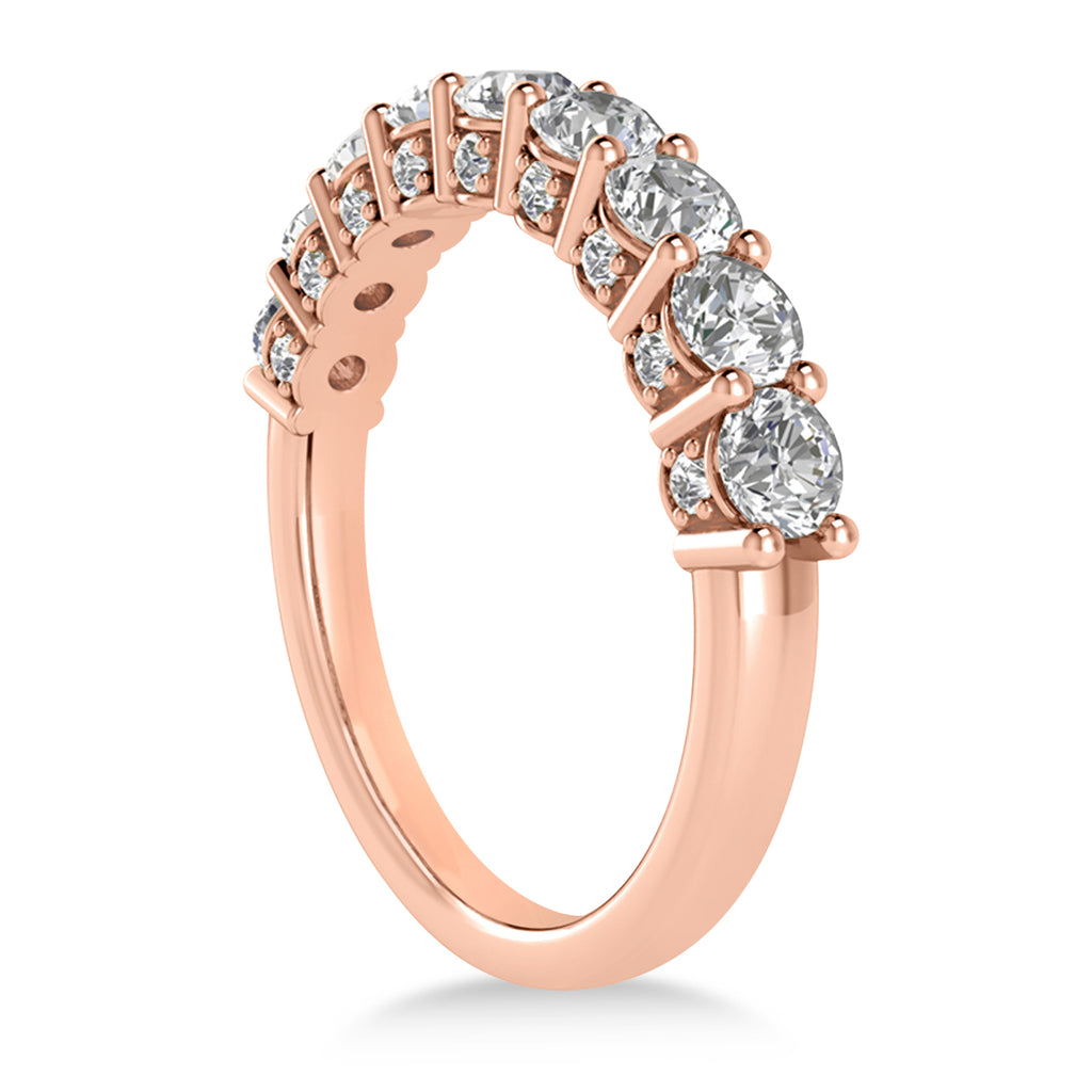 Diamond Prong Set Wedding Band 18k Rose Gold (1.17ct)