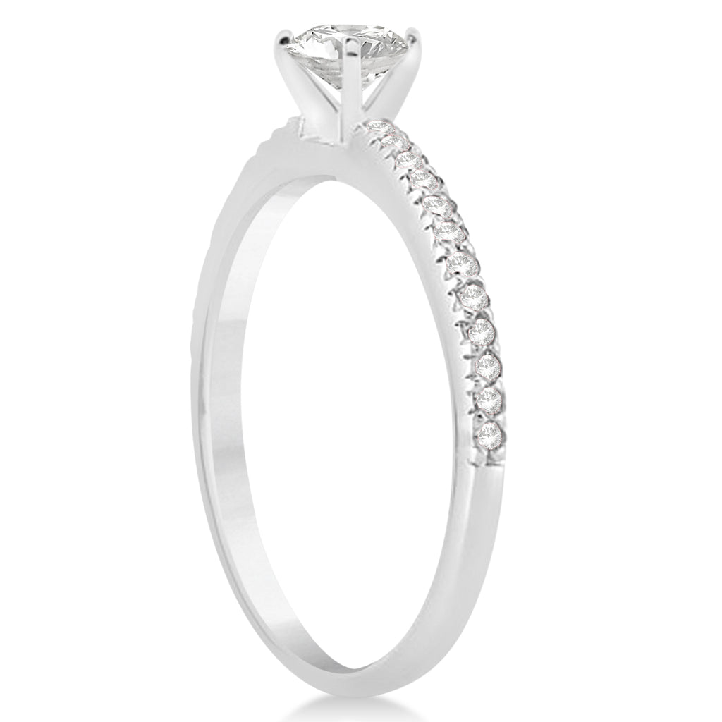 Diamond Accented Engagement Ring Setting 14k White Gold (0.18ct)