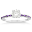 Amethyst Accented Engagement Ring Setting 14k White Gold (0.18ct)