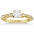 Petite Marquise & Dot Diamond Engagement Ring 14k Yellow Gold (0.12ct)