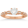 Petite Marquise & Dot Diamond Engagement Ring 18k Rose Gold (0.12ct)