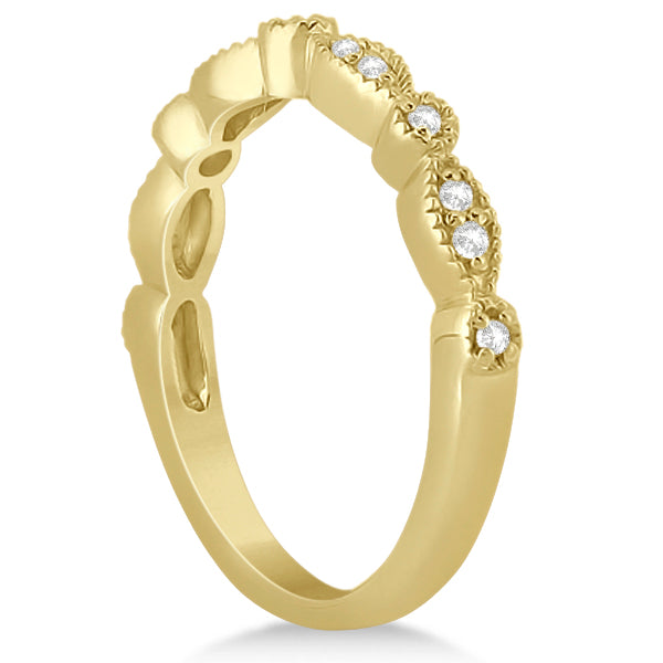 Petite Marquise & Dot Diamond Bridal Ring Set in 18k Yellow Gold (0.25ct)