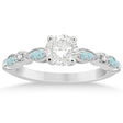 Marquise Aquamarine Diamond Engagement Ring Palladium 0.24ct