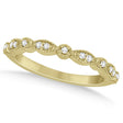 Petite Marquise & Dot Diamond Wedding Band in 14k Yellow Gold (0.13ct)