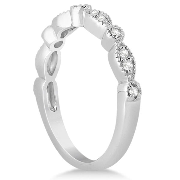 Petite Marquise & Dot Diamond Wedding Band in Platinum (0.13ct)