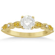 Yellow Sapphire Diamond Marquise Engagement Ring 14k Yellow Gold 0.24