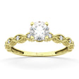 Petite Antique-Design Diamond Engagement Ring 14k Yellow Gold (1.00ct)