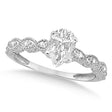Pear-Cut Antique Lab Diamond Engagement Ring in 14k White Gold (0.75ct)