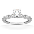 Petite Antique-Design Diamond Engagement Ring 14k White Gold (0.75ct)