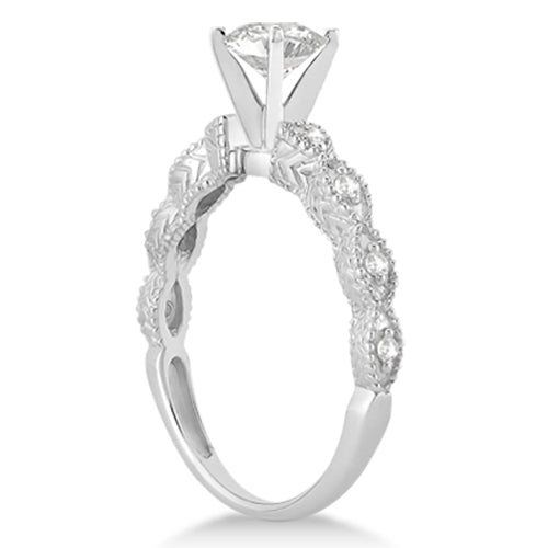 Marquise Antique Lab Diamond Engagement Ring in 14k White Gold (1.50ct)