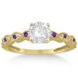 Vintage Diamond & Amethyst Engagement Ring 14k Yellow Gold 1.00ct