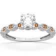 Vintage Lab Diamond & Citrine Engagement Ring Palladium 1.00ct