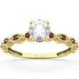Vintage Diamond & Ruby Engagement Ring 18k Yellow Gold 1.50ct