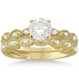 Antique Diamond Engagement Ring Set 14k Yellow Gold (0.20ct)
